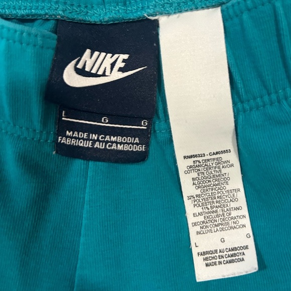 Nike Women’s Aqua Leggings with Orange Logo Size Large - Picture 6 of 8
